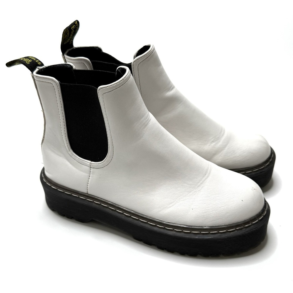 SHE & IN Boots Women Size 7.5-8‎ (38) Quad Platform White Ankle BOOTS Airwair